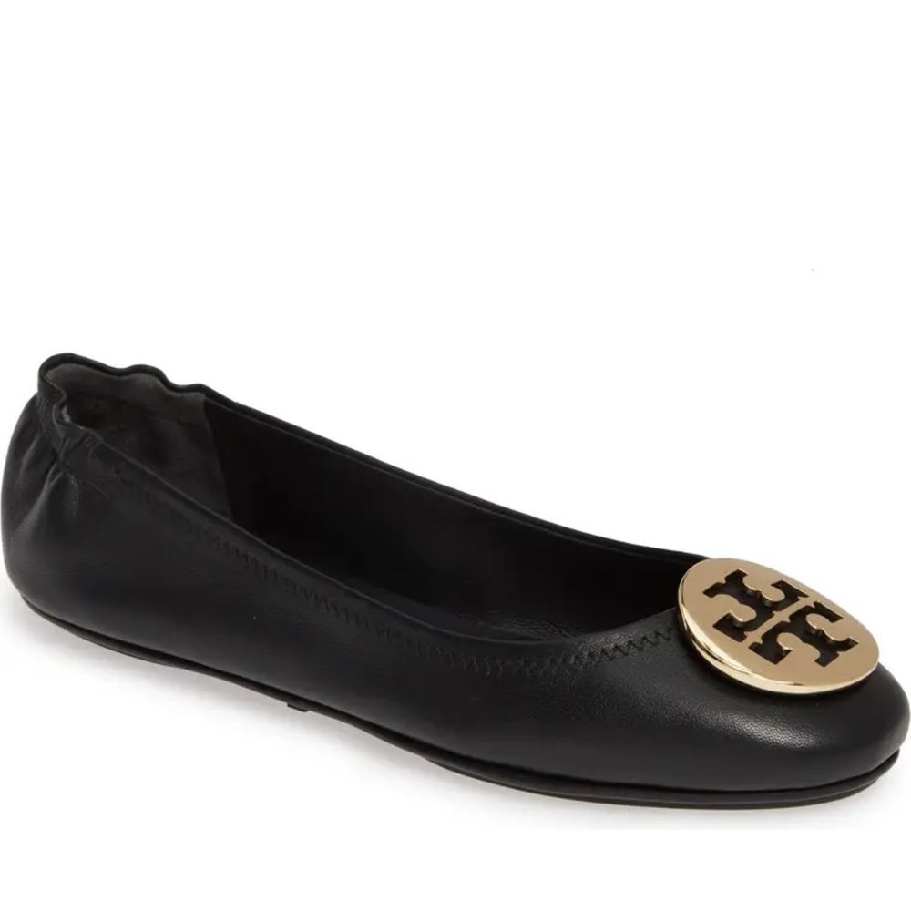 Tory Burch Reva Ballerina Flat - black, size 8